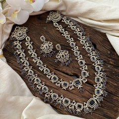 Exquisite 2 Layer Victorian Diamond Long Neckpiece-Purple-VV1667