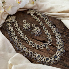 Exquisite 2 Layer Victorian Diamond Long Neckpiece-Purple-VV1667