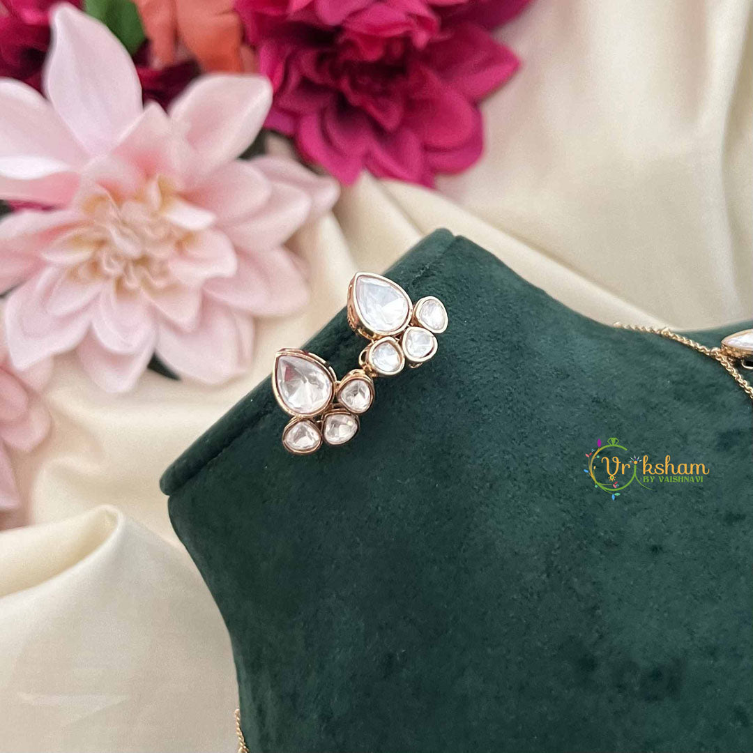 Vriksham Delicate Kundan Pearl Drop With Lightweight Chain Neckpiece-G20377