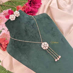 Vriksham Floral Kundan Tassel Pendant Necklace With Elegant Drop Design Neckpiece-G20379