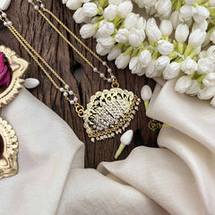 Vriksham Elegant Lotus Style Pendant 2 Layer Pearl With Gold Plated Mala-White-G21176