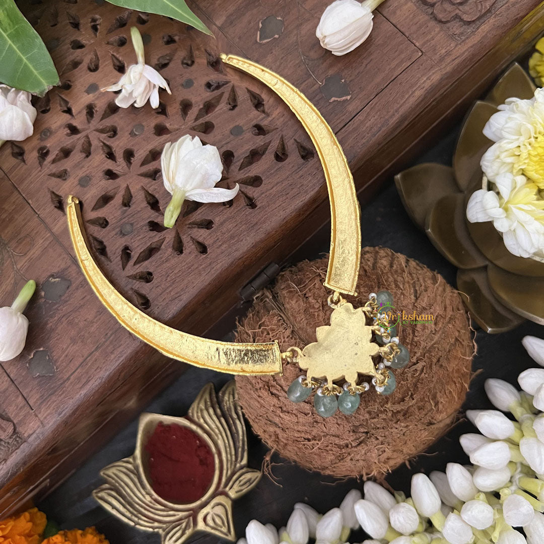 Vriksham Designer Lotus Hasli With Gold Plated Neckpiece-Firosa Beads-J3304