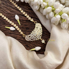 Vriksham Classic White Trio Style Pendant Heart Layer Gold Plated Mala-G21184