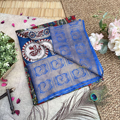 Red Kalamkari Saree with Kanchi Border-VS4149
