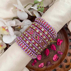 Vriksham Lavender & Magenta Silk Thread Silk Bangles Set-G21745