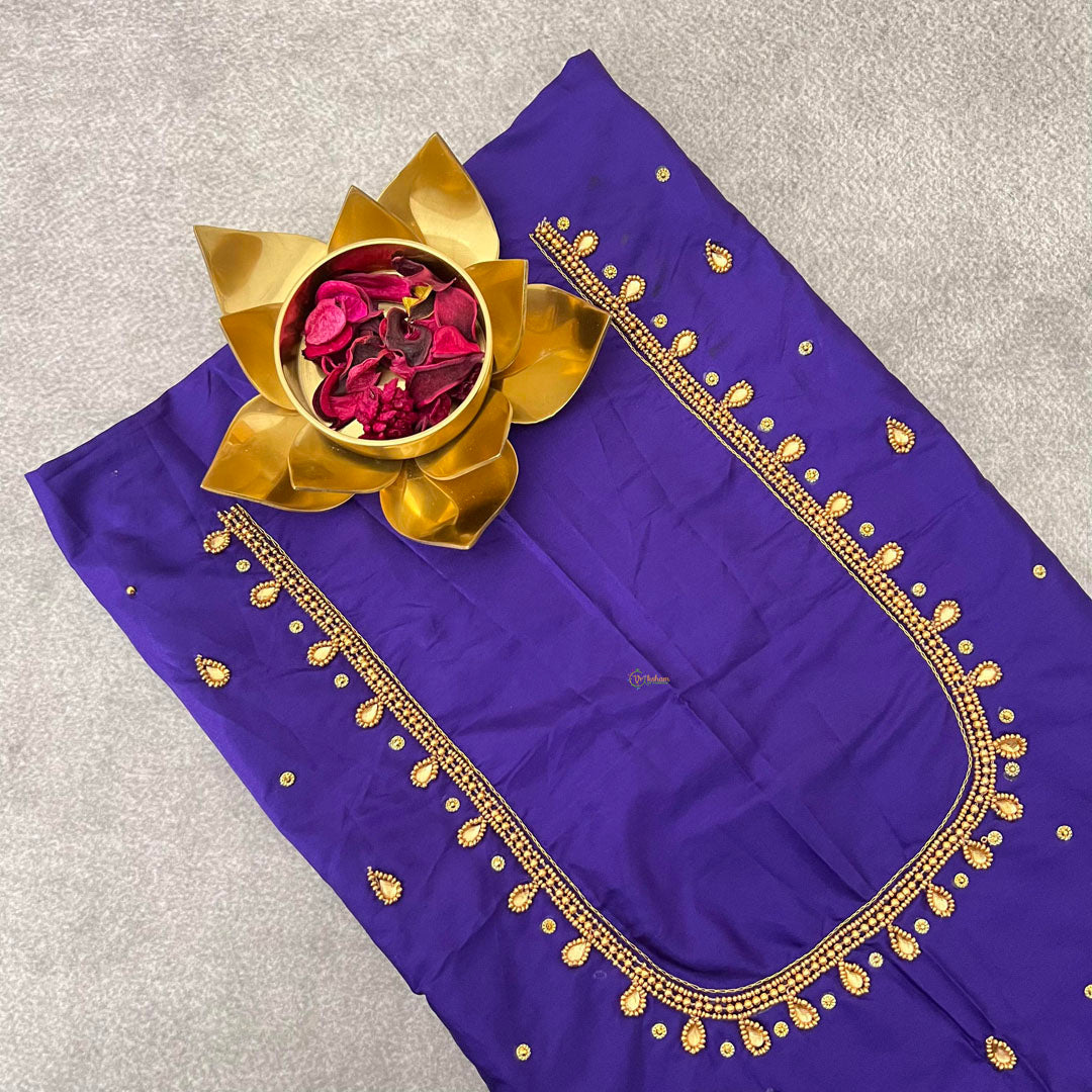 Premium Aari Work Purple Blouse-VS3969