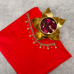 Premium Aari Work Red Blouse-VS3965