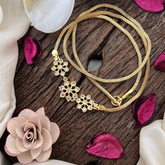 Vriksham Floral Elegance – Lightweight Moggapu Gold Chain-White-G19564