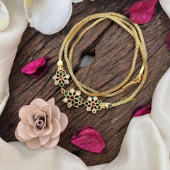 Vriksham Floral Elegance – Lightweight Moggapu Gold Chain-White Red & Green-G19566
