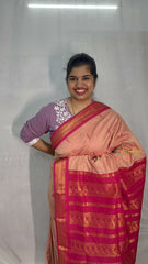 Vriksham Orange & Red Border With Butta Design Kalyani Cotton Saree-VS4978