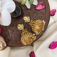 Vriksham Premium Gold Look Alike Jhumka-White Bead-G16632