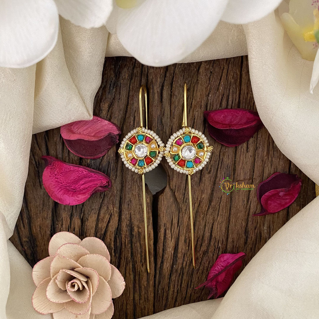 Vriksham Circle Shaped Bugadi Style Earrings-Multicolor-G16681