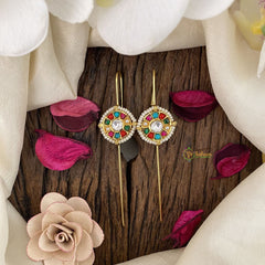 Vriksham Circle Shaped Bugadi Style Earrings-Multicolor-G16681