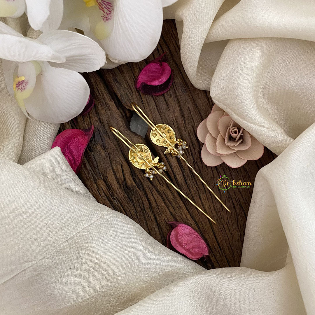 Vriksham Maanga Bugadi Style Earrings-White-Pearls-G16678