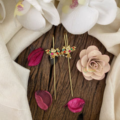 Vriksham Peacock Bugadi Style Earrings-Mutlicolor-G16666