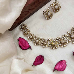 Vriksham Vibrant Floral AD Stone With Gold Touch Neckpiece-G20394