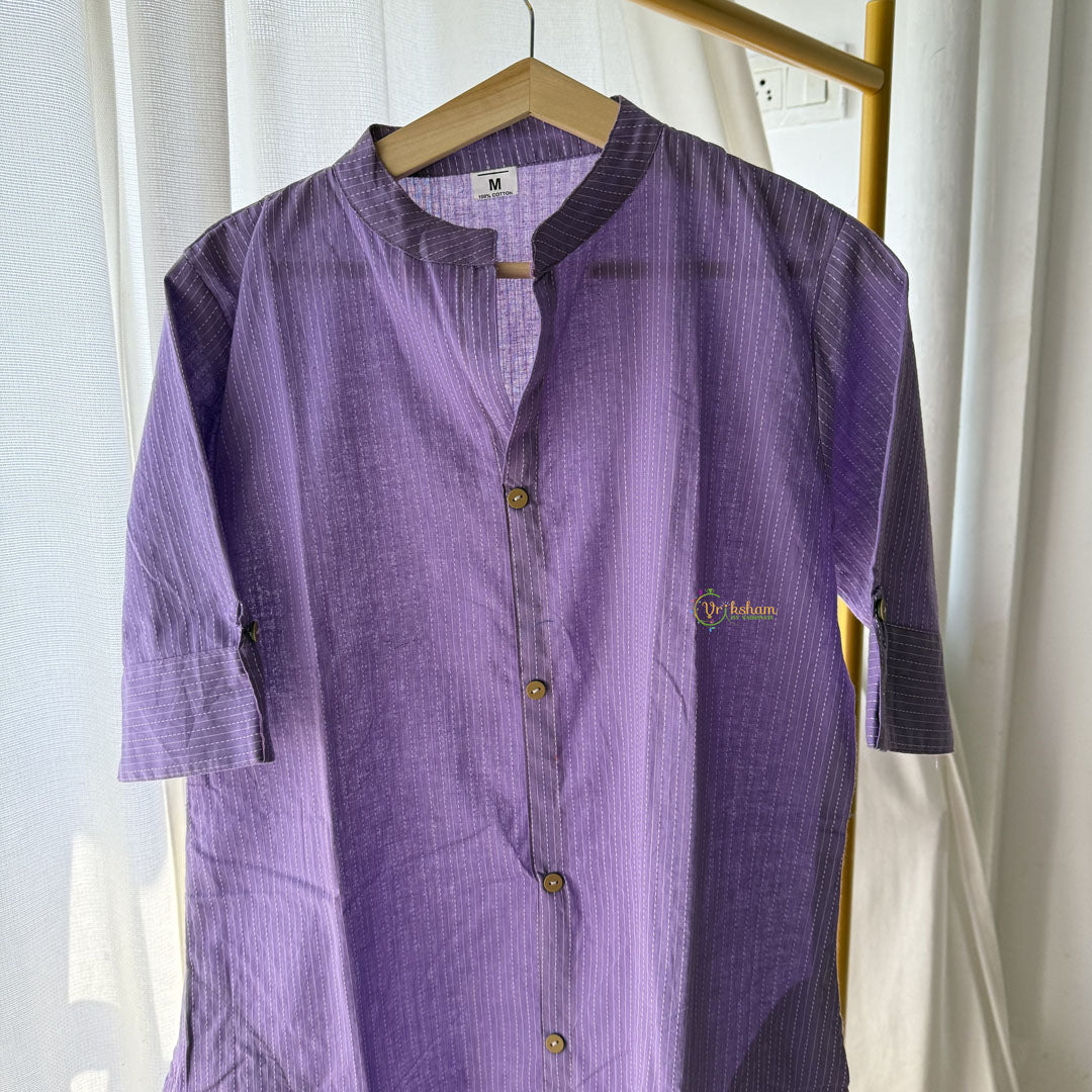 Vriksham Striped Co-ord Set-Violet-VS4409