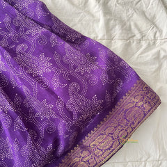 Purple & White Colour Embroidered Girls Lehenga Set -VS3769