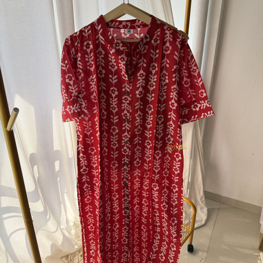 Vriksham Printed Co-ord Set-Red-VS4420