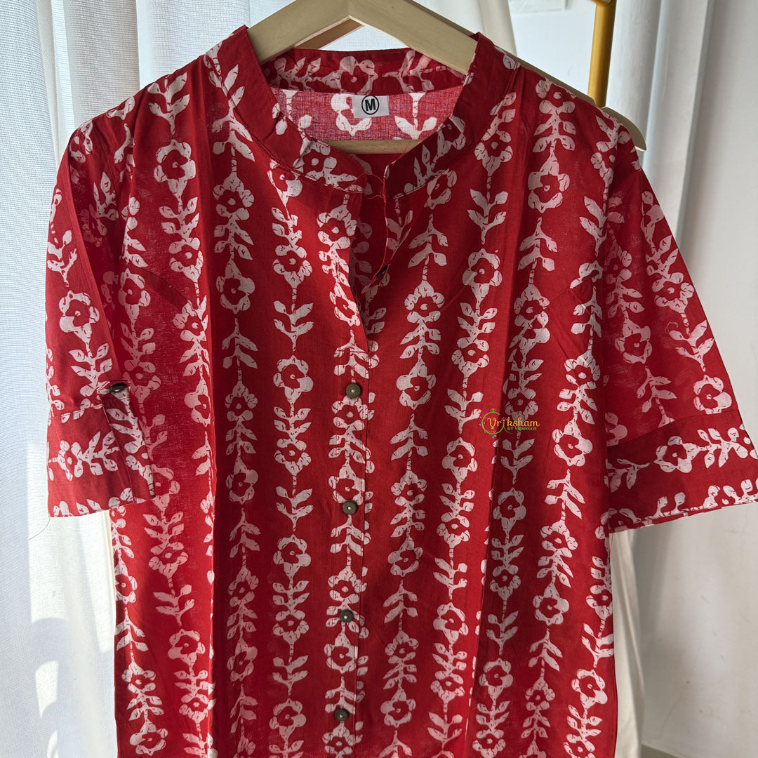 Vriksham Printed Co-ord Set-Red-VS4420