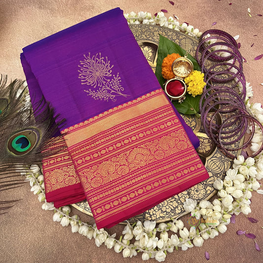 Purple Korvai Pure Silk Saree - VS3974