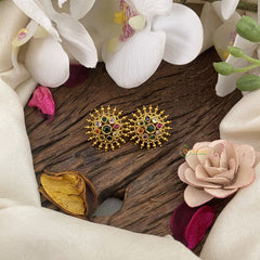 Vriksham Sun Shaped Navrathna Stone Studs-G16646