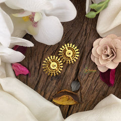Vriksham Sun Shaped Navrathna Stone Studs-G16646