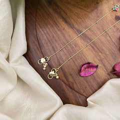 Vriksham Elegant Trio Stone Pendant Anklets -3 Stone Red Green-J3972