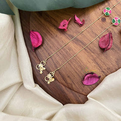 Vriksham Premium Stone Pendant Anklets-Red Green-J3968