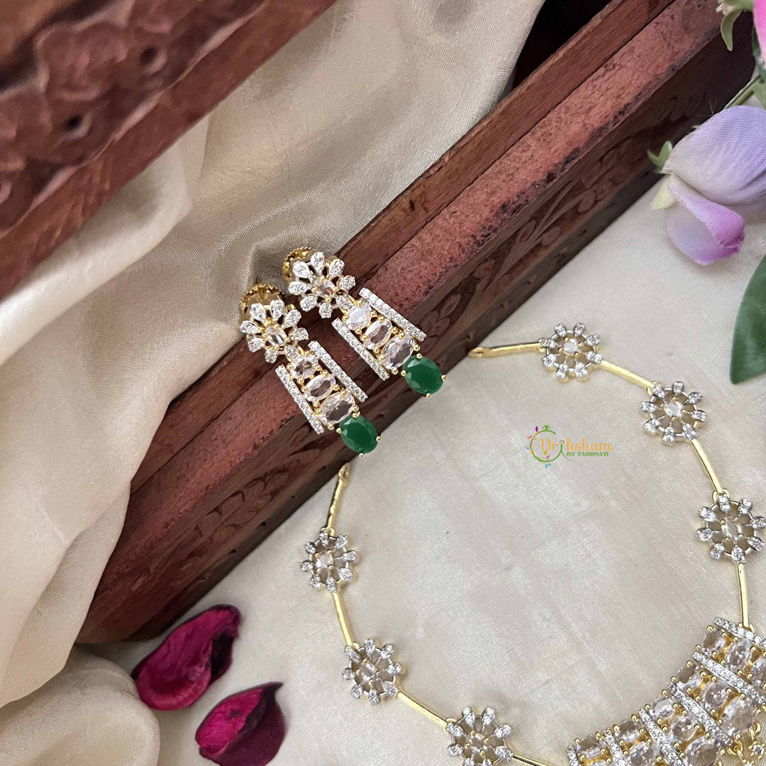 Vriksham Elegant Kundan Bridal With Green Beads AD Stones Neckpiece-Green-G20398