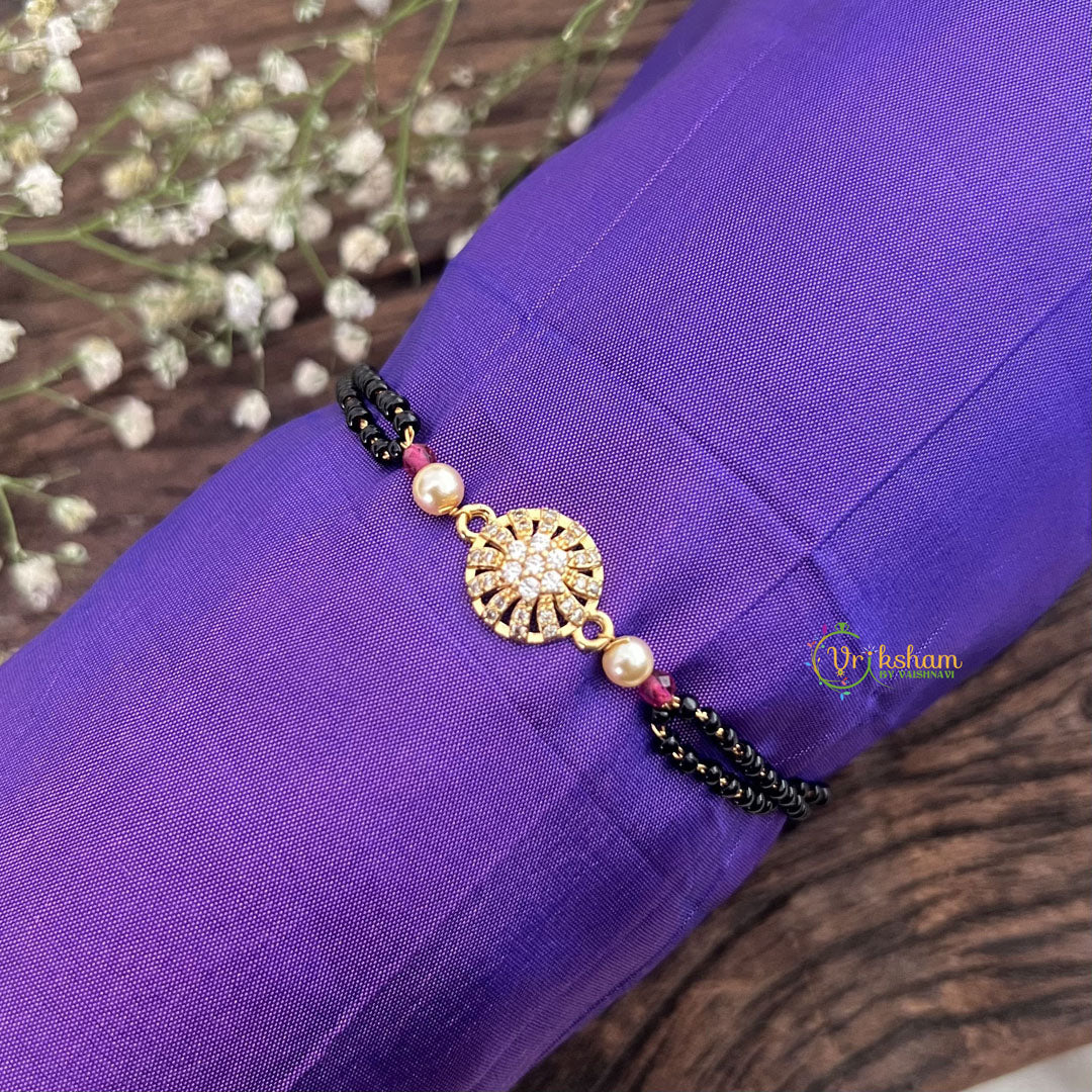 Vriksham Round Sunburst CZ Charm Adjustable Mangalsutra Bracelet-G18800