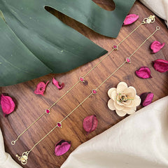 Vriksham  Precious Stone Pendant Tear Drop Anklets-J3969