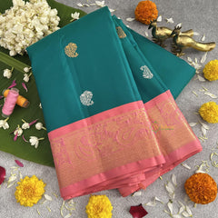 Turquoise Korvai Pure Silk Saree - VS3993