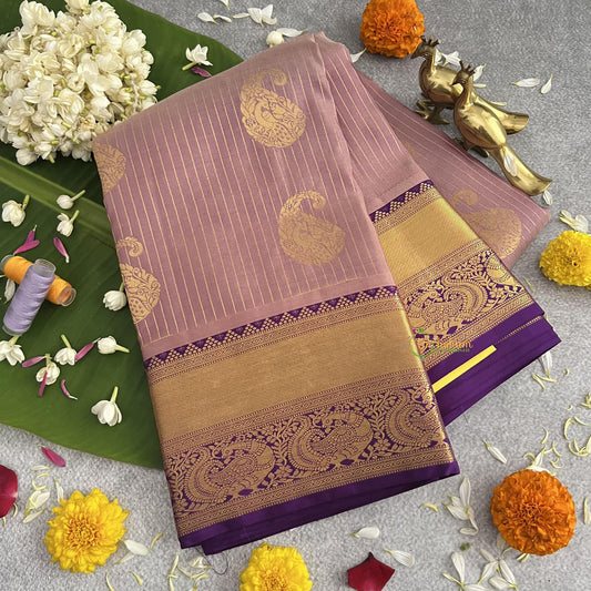 Lavender Korvai Vairaoosi Pure Silk Saree - VS3994