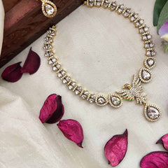 Vriksham Elegant Crystal Shine Peacock With Pear Style AD Stone Neckpiece-G20403