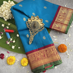 Firosa Ganga Jamanu Border Korvai Pure Silk Saree - VS3999