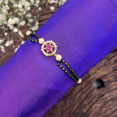 Vriksham Clearance Ruby hexagon Style AD Diamond Mangalsutra Bracelet-G18776