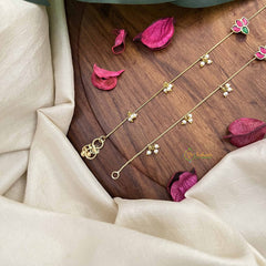 Vriksham Precious Jadau Kundan Anklets -Lotus With Pearl-J3971