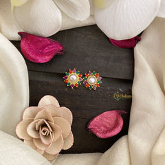 Vriksham Unique Floral Studs-Multicolor-G16722