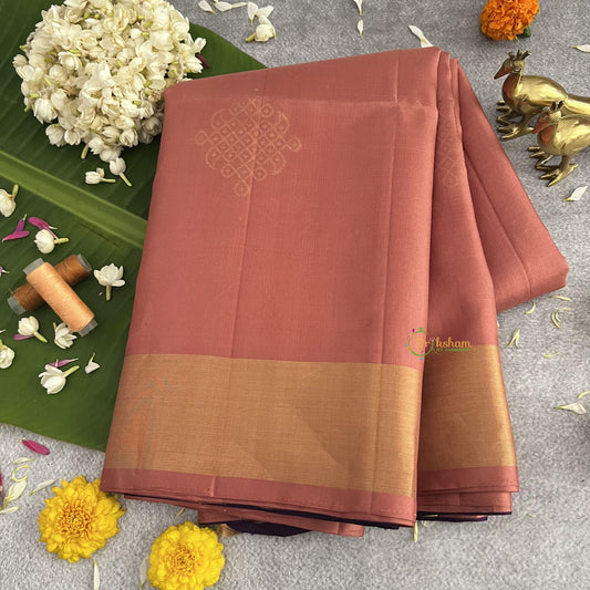 Bronzer Color Kolam Butta Kanchi Pure Soft Silk Saree - VS4009