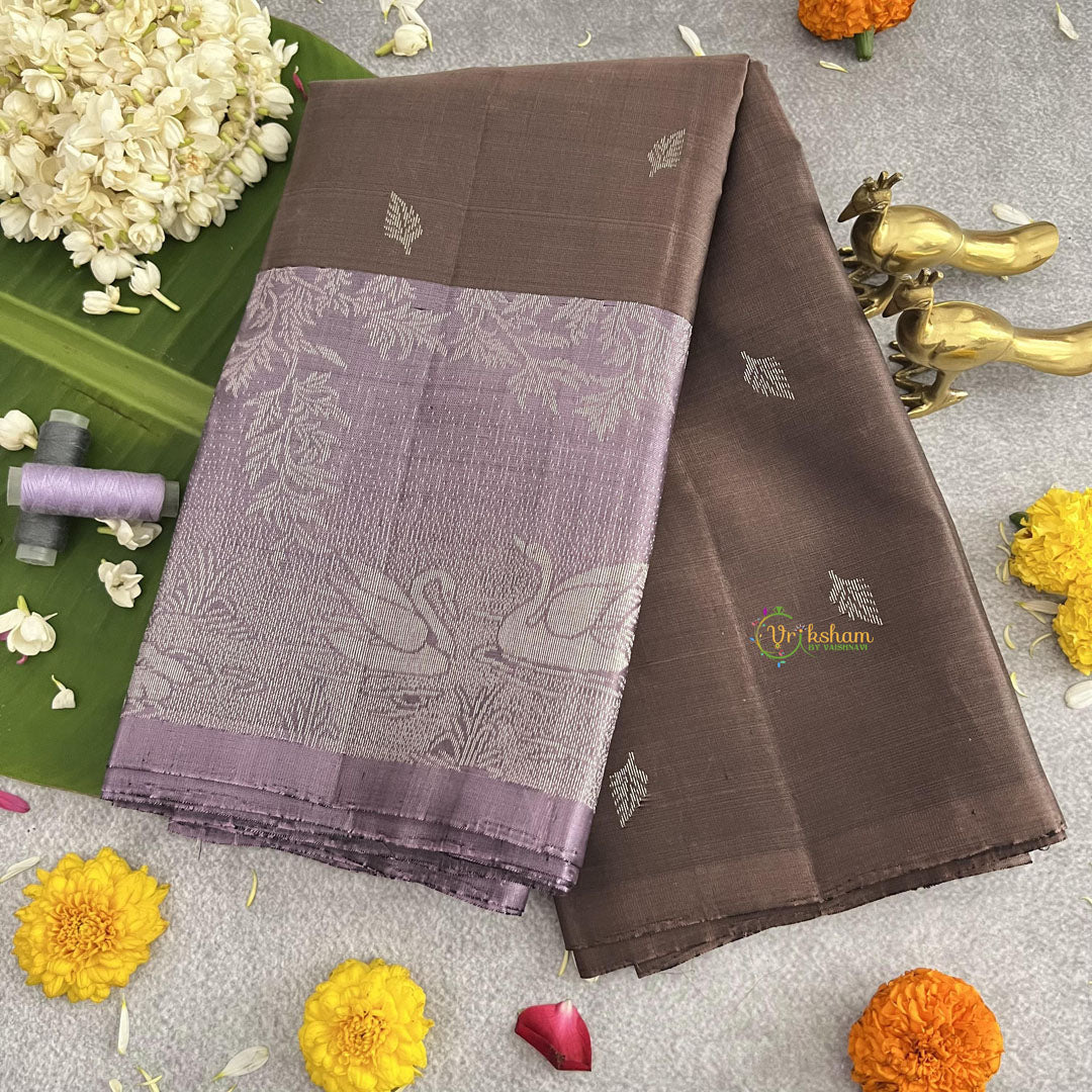 Brown Kanchi Soft Silk Saree - VS4013