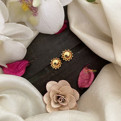 Vriksham Unique Floral Studs-Coral-G16716