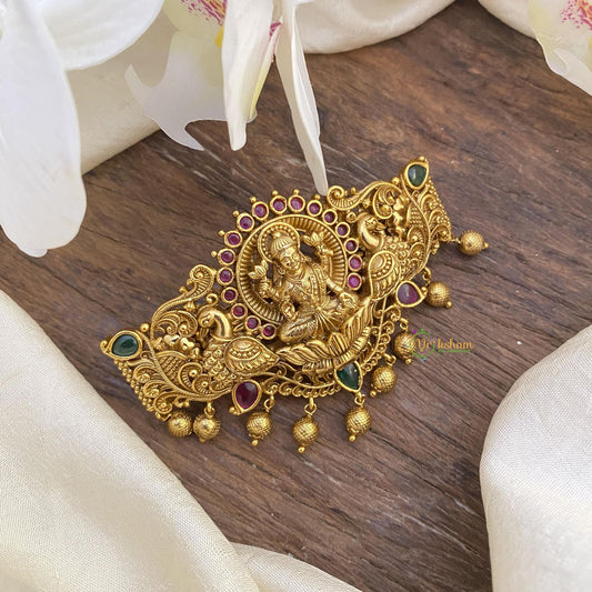 Gold Look Alike Lakshmi Hair clip-Golden Pearl-G15380