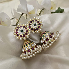 Bridal Kemp Jhumka-Pearl-G15113