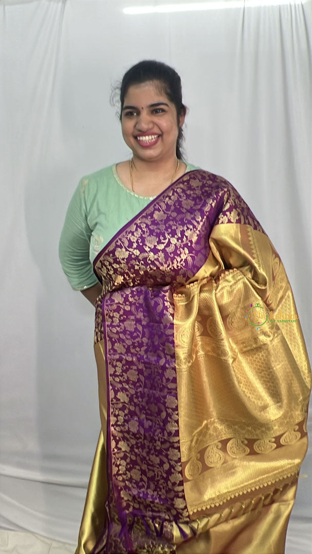 Golden Korvai Pure Silk Saree - VS3982