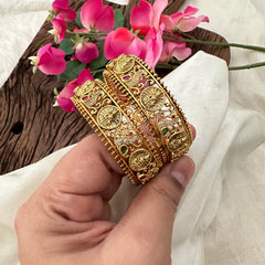 Antique AD Stone Lakshmi Peacock Bangle-G13405