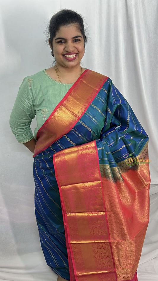 Morpankhiya Korvai Pure Silk Saree - VS4001