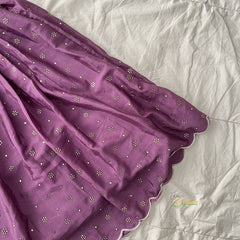 White & Purple Colour Indian Traditional Girls Lehenga Set -VS3751