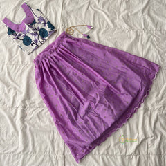 Lavender & White Colour Indian Traditional Girls Lehenga Set -VS3756