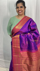 Purple Korvai Pure Silk Saree - VS3974